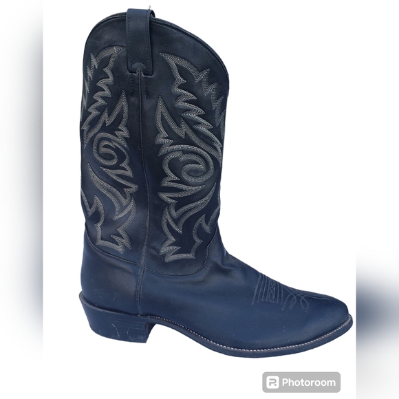 Justin Boots Other - Justin Vintage Black Leather Cowboy Western Boots 1409 Mens Size 13 EE